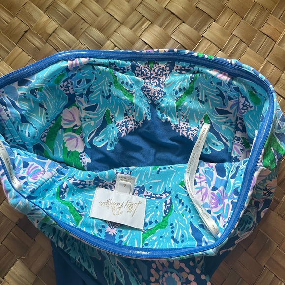 Lilly Pulitzer Noa Strapless Maxi Dress Blue Floral - Picture 2 of 12